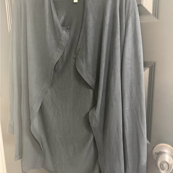 Laila Jayde Dark Navy Microsuede Open Front Cardigan - Picture 6 of 10